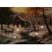 Картина с LED подсветкой: олени у ручья, выполненная на холсте